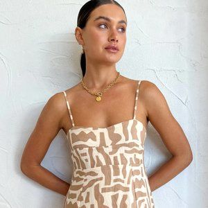 Faithfull the Brand Sorso Midi Dress in Tulli Neutral